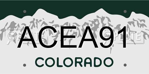 ACEA91 Colorado License Plate