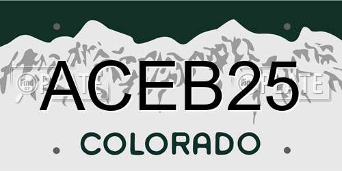 ACEB25 Colorado License Plate