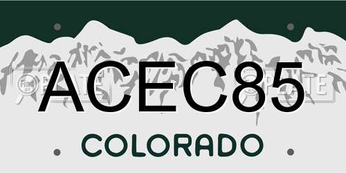 ACEC85 Colorado License Plate