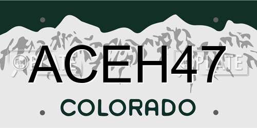 ACEH47 Colorado License Plate