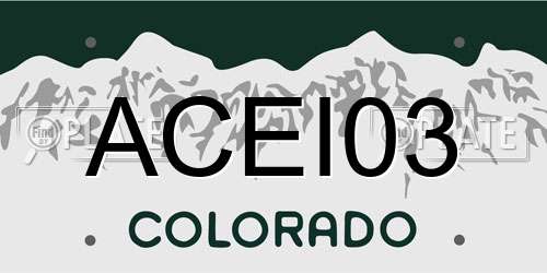 ACEI03 Colorado License Plate