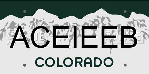 ACEIEEB Colorado License Plate