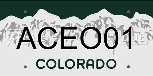 ACEO01 Colorado License Plate