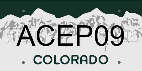 ACEP09 Colorado License Plate
