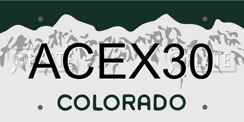 ACEX30 Colorado License Plate