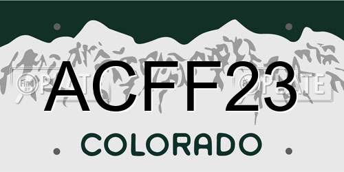 ACFF23 Colorado License Plate