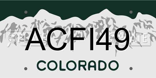 ACFI49 Colorado License Plate