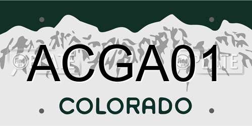ACGA01 Colorado License Plate