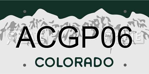 ACGP06 Colorado License Plate