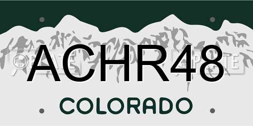 ACHR48 Colorado License Plate