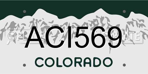 ACI569 Colorado License Plate