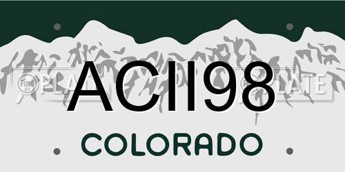 ACII98 Colorado License Plate