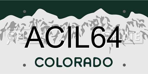 ACIL64 Colorado License Plate