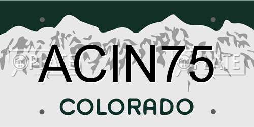 ACIN75 Colorado License Plate