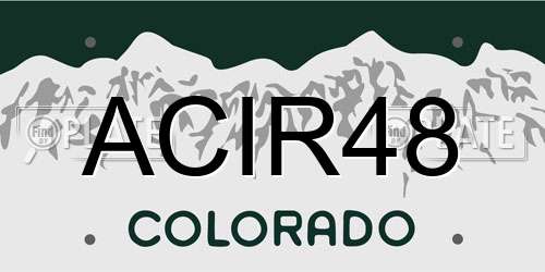 ACIR48 Colorado License Plate