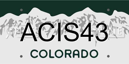 ACIS43 Colorado License Plate