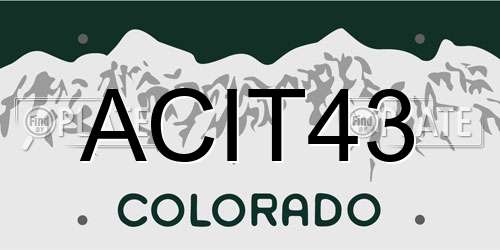ACIT43 Colorado License Plate