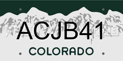 ACJB41 Colorado License Plate