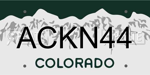 ACKN44 Colorado License Plate