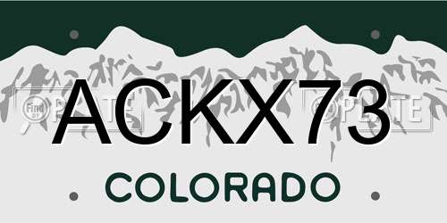 ACKX73 Colorado License Plate