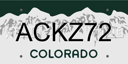 ACKZ72 Colorado License Plate