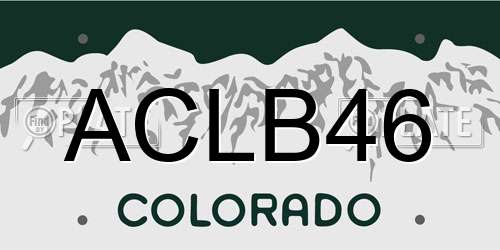 ACLB46 Colorado License Plate