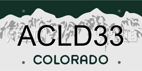 ACLD33 Colorado License Plate