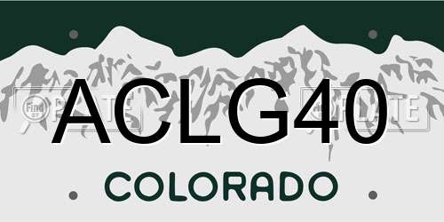 ACLG40 Colorado License Plate
