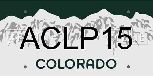 ACLP15 Colorado License Plate