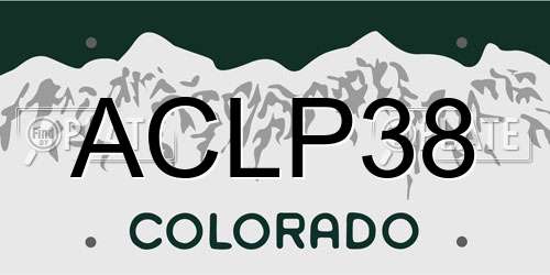 ACLP38 Colorado License Plate