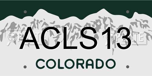 ACLS13 Colorado License Plate