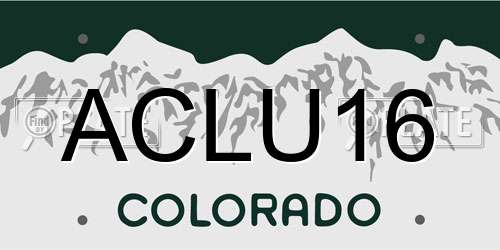 ACLU16 Colorado License Plate