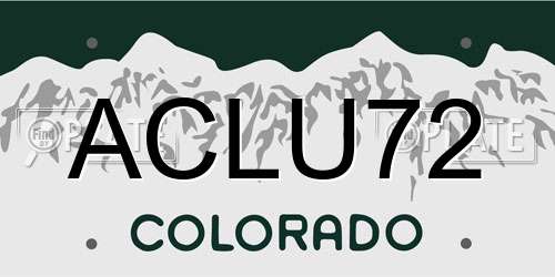 ACLU72 Colorado License Plate