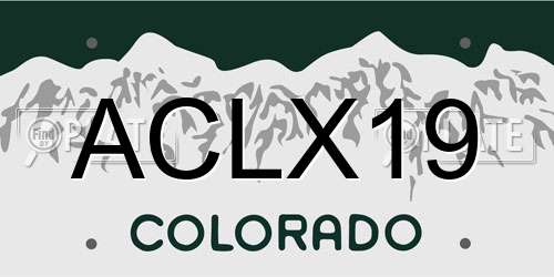 ACLX19 Colorado License Plate