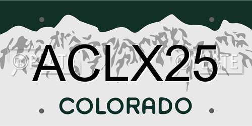 ACLX25 Colorado License Plate
