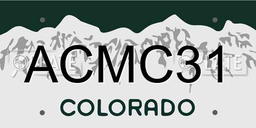 ACMC31 Colorado License Plate