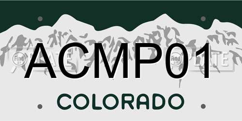 ACMP01 Colorado License Plate
