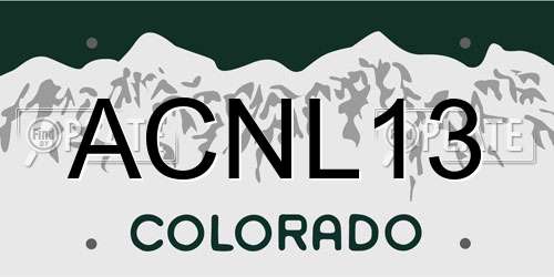 ACNL13 Colorado License Plate