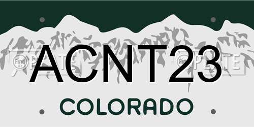 ACNT23 Colorado License Plate