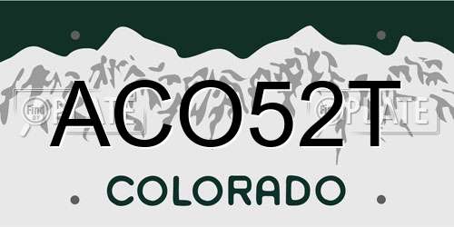 ACO52T Colorado License Plate