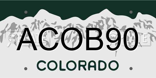 ACOB90 Colorado License Plate