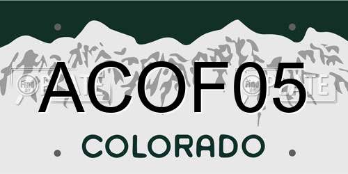 ACOF05 Colorado License Plate