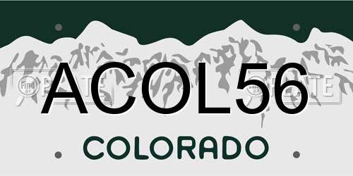 ACOL56 Colorado License Plate