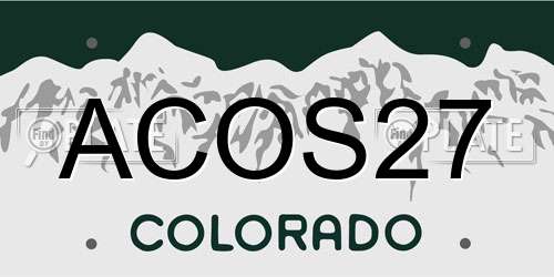 ACOS27 Colorado License Plate