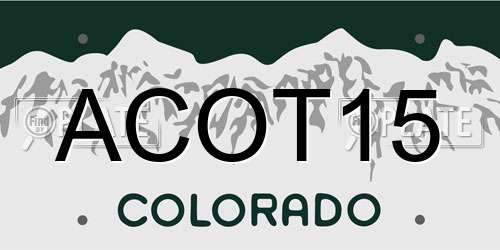 ACOT15 Colorado License Plate