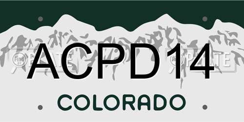 ACPD14 Colorado License Plate