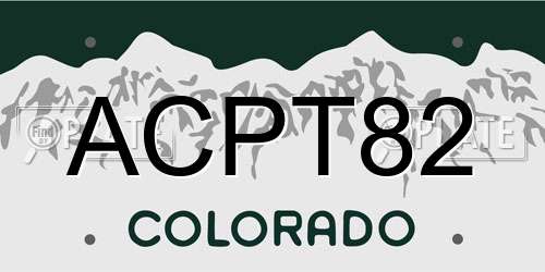 ACPT82 Colorado License Plate
