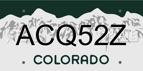 ACQ52Z Colorado License Plate