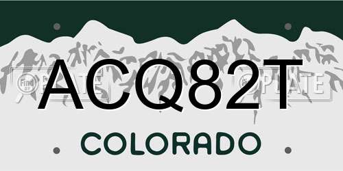 ACQ82T Colorado License Plate