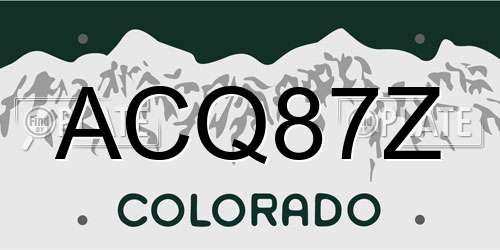 ACQ87Z Colorado License Plate